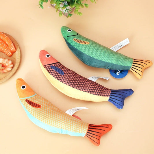 Fish-Shaped Japanese Cartoon Cat Toy