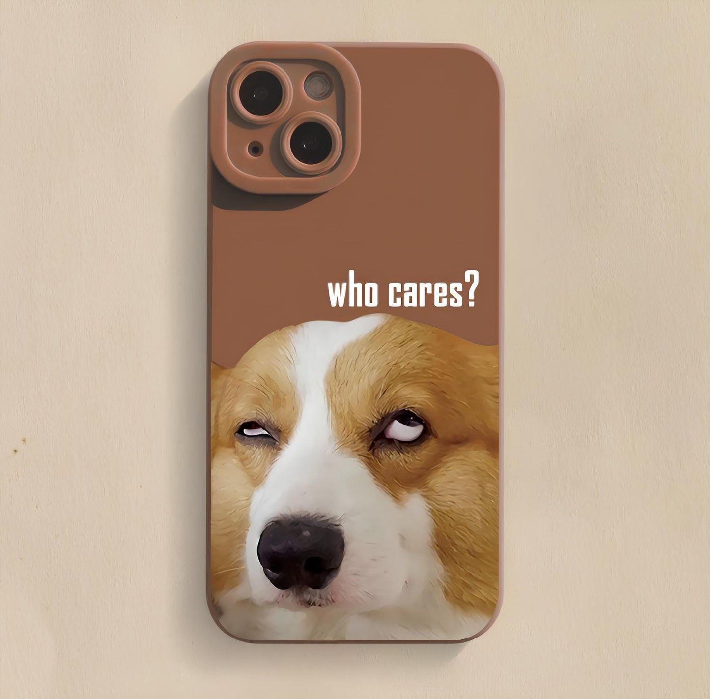 'Who Cares' Corgi Silicone Phone Case