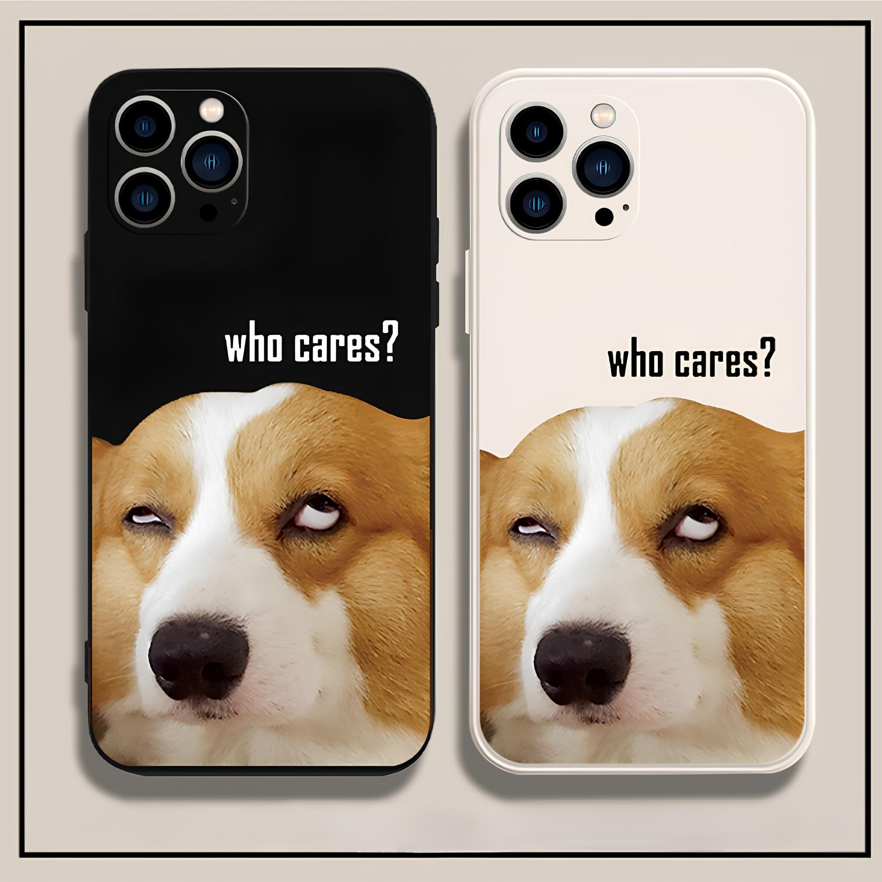 'Who Cares' Corgi Silicone Phone Case