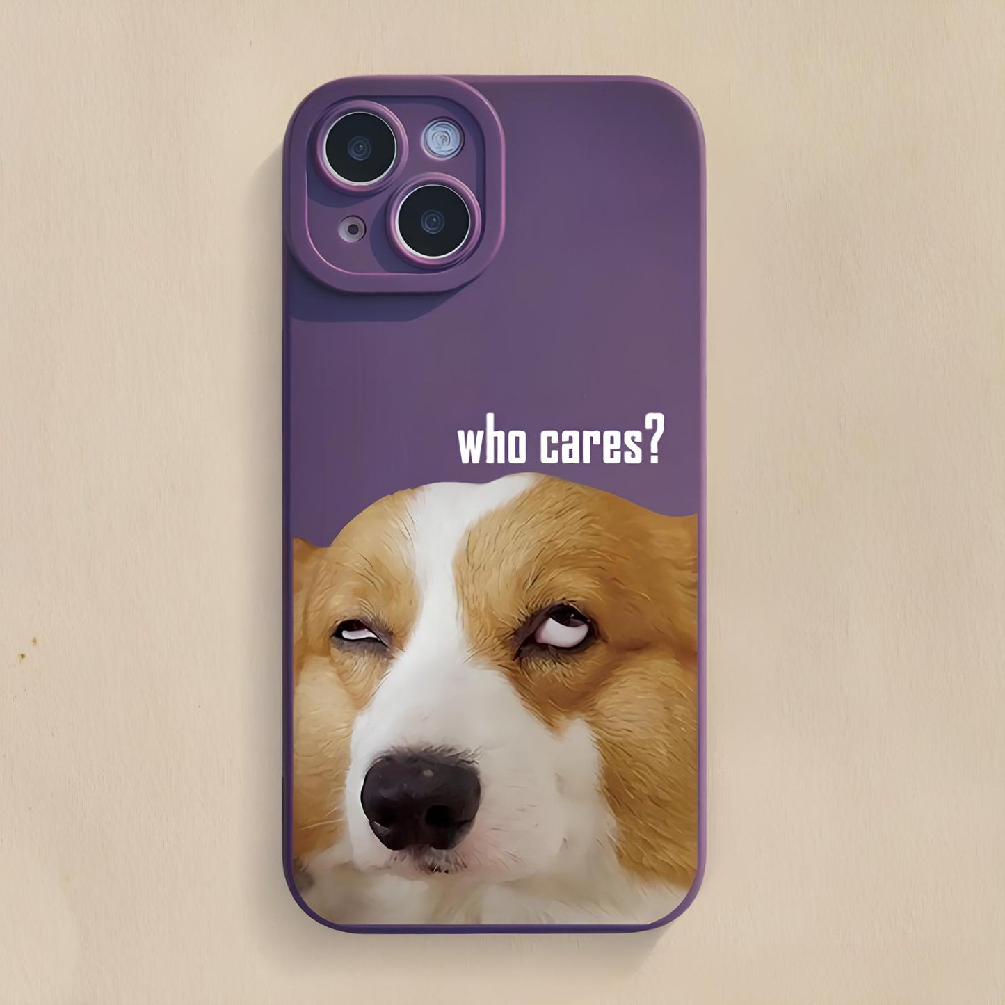 'Who Cares' Corgi Silicone Phone Case