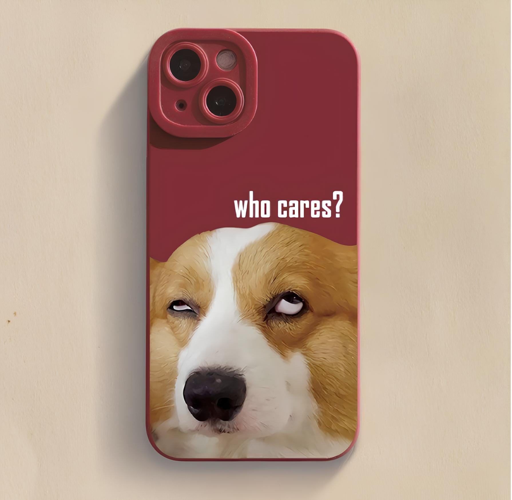 'Who Cares' Corgi Silicone Phone Case