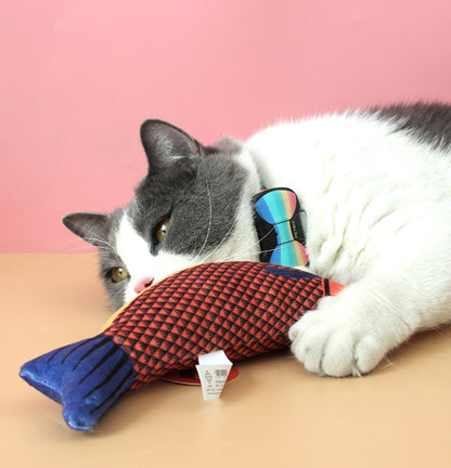 Fish-Shaped Japanese Cartoon Cat Toy