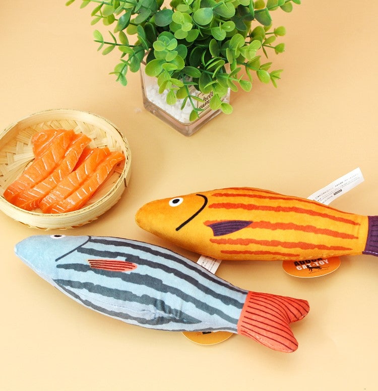 Fish-Shaped Japanese Cartoon Cat Toy