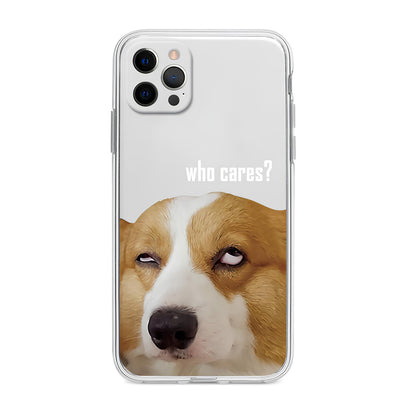 'Who Cares' Corgi Silicone Phone Case